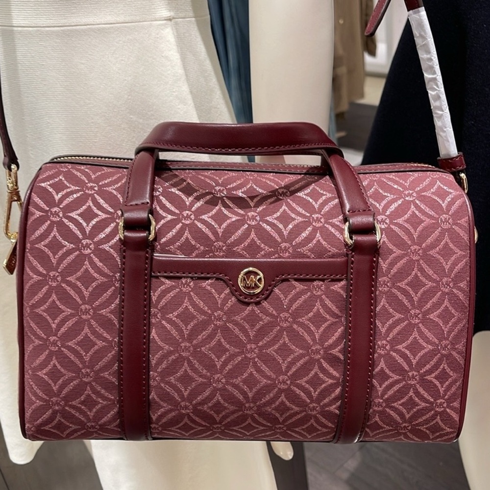 Michael Kors Red Satchel with Quilted Design